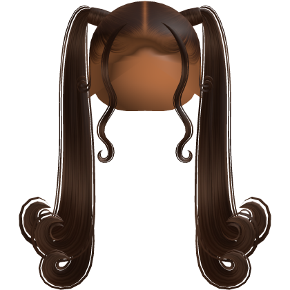 Cute Long Swirly Pigtails (Brown) Roblox item