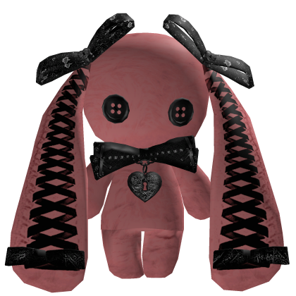 🖤🗝️ petite bête | button eyed pink bunny plush Roblox item