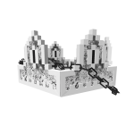White Grunge Gothic Chained 8-Bit Crown [ADD-ON]
