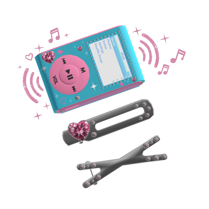 Y2K Musical iPod HairClip BabyBlue