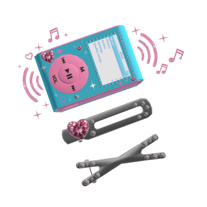Y2K Musical iPod HairClip BabyBlue