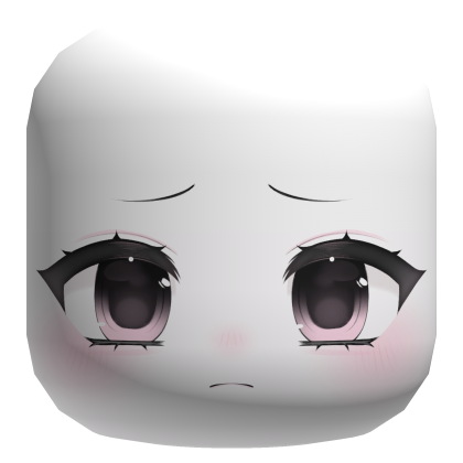 ♡ ⋮ kawaii chibi sad worried anime white face mask Roblox item