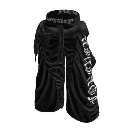 Black Gothic Shirt-Tied Wide-Leg Pants [PBR] Roblox item thumbnail