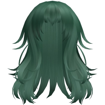 Anime Messy Long Hair w/ Spiky Ends (Green)