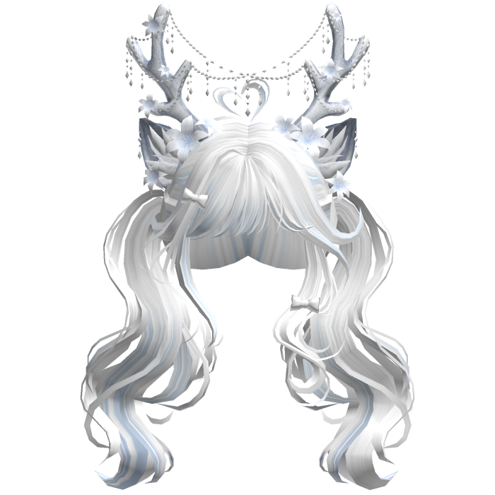 Ethereal Christmas Fairy Fawn Pigtails w/ Antlers