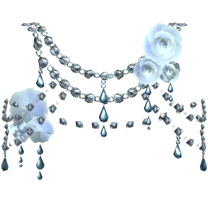 Blue Body Front Jewelry w Roses