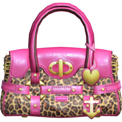Leopard 2000s Designer Captain Bag Gyaru Pink