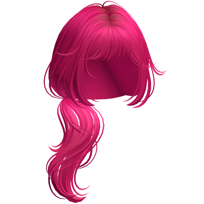 Wispy Wolfcut Side Ponytail Hot Pink