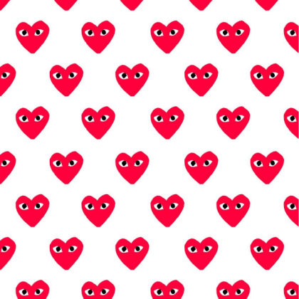 CDG white back with red hearts Roblox decal