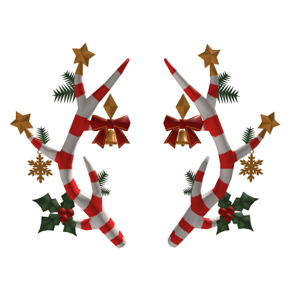 White Red Christmas Horns