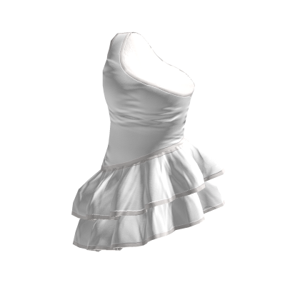 White Asymmetric Ruffle Dress thumbnail
