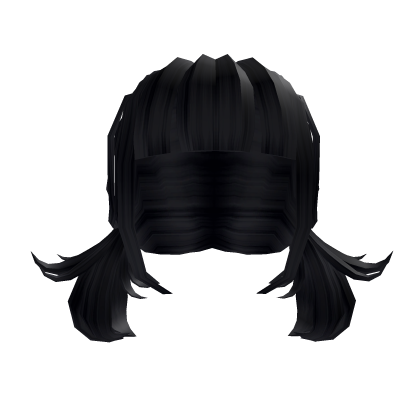 Cute Mini Pigtails & Chopped Bangs Black Roblox item