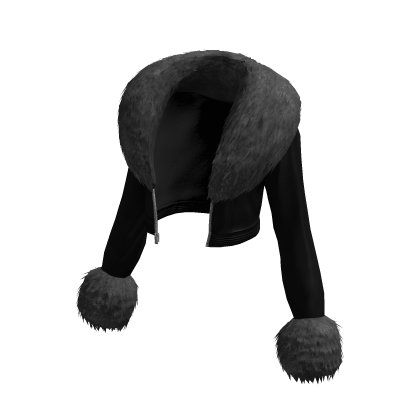 Faux Fur Jacket Black Crop Long Sleeve Coat Warm