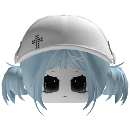 Cute Girl w/ Wavy Pigtail Hair (Pastel Blue) Roblox item