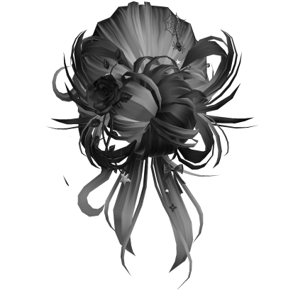 Gothic Messy Rose Thorn Bun (Black&Gray)