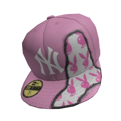 NY x PB Pink Fitted Cap | Tilted Roblox item