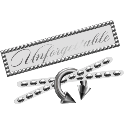alt emo studded x clip w piercing in white Roblox item
