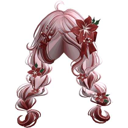 ♡ Christmas Preppy Flower Braids (Pink & Red)
