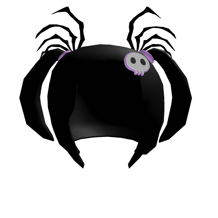 Low Poly Web Hair w skull