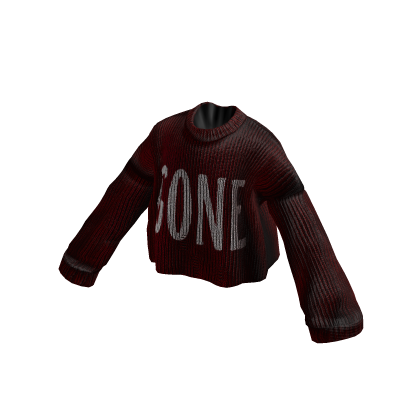 MARCHÉE - Deep Red Slogan Boxy Knit Sweater thumbnail
