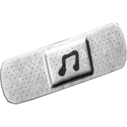  𐔌҂՞. .՞𐦯 : music note cheek bandaid