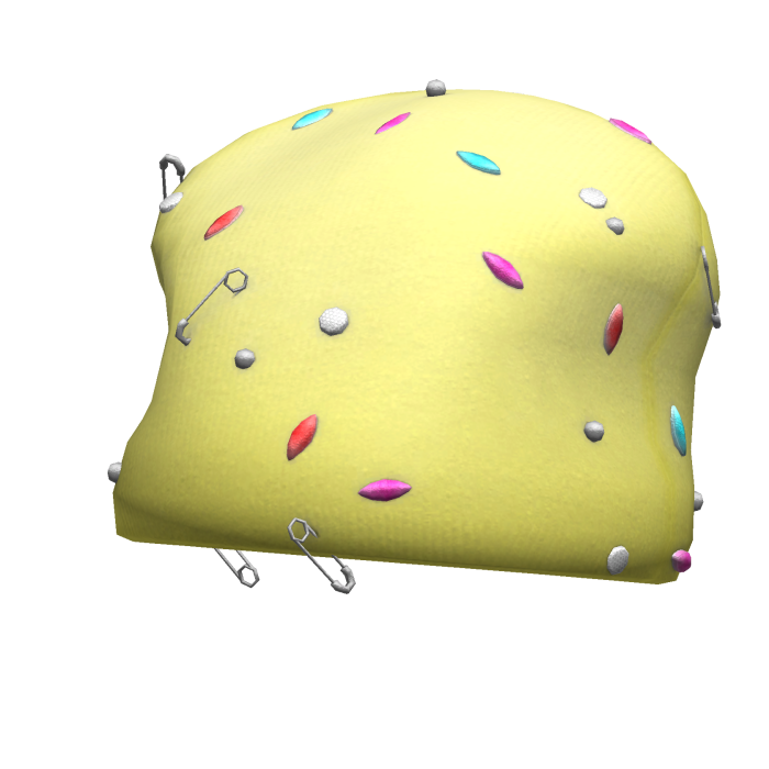 Yellow Baggy Oversized Pinned Decora Y2K Beanie
