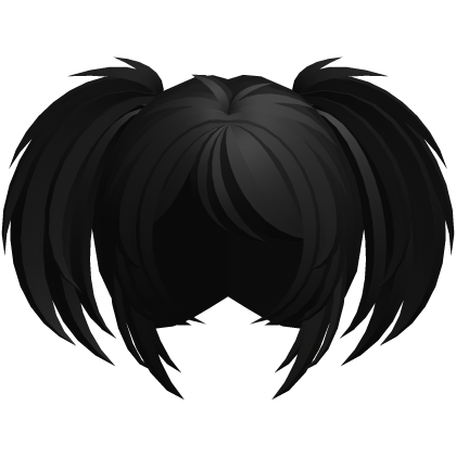 emo vkei moe fluffy pigtails black