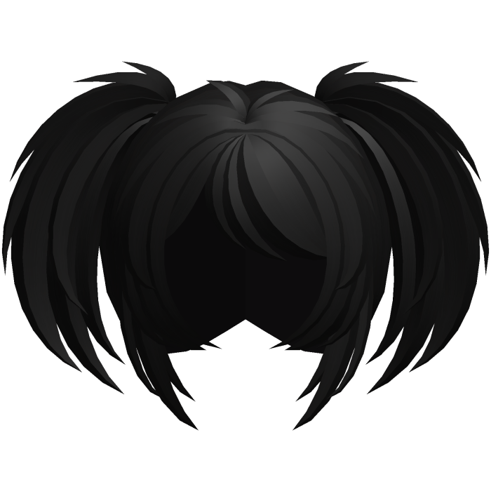 emo vkei moe fluffy pigtails black