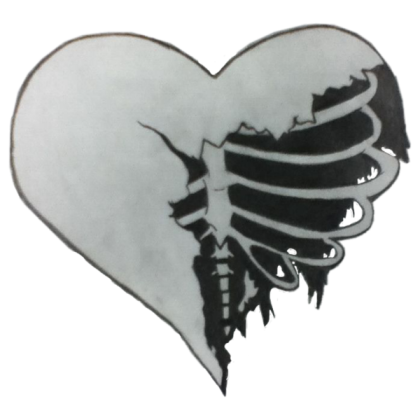 TB PNG Sketch Rib Cage Emo Gothic Heart Y2K Roblox decal