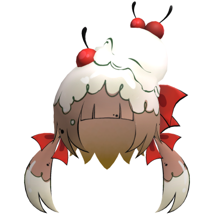 Toon Lowpoly Ice Cream Sunday Girl Hair
