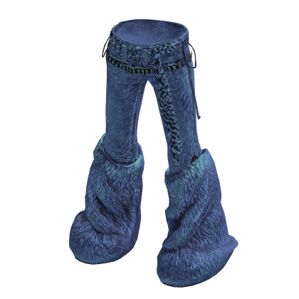 Blue Y2K Fuzzy Flare Pants [PBR]