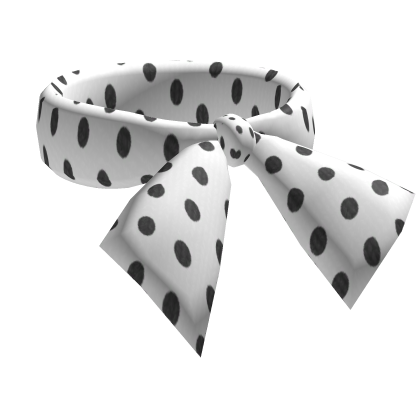 ♡ cute white & black igari polka dot neck scarf thumbnail