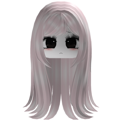 Cute Long Hair & Moe Face with Lashes (Pastel Pink