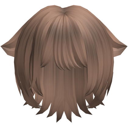 cute short anime cat girl hair in light brown