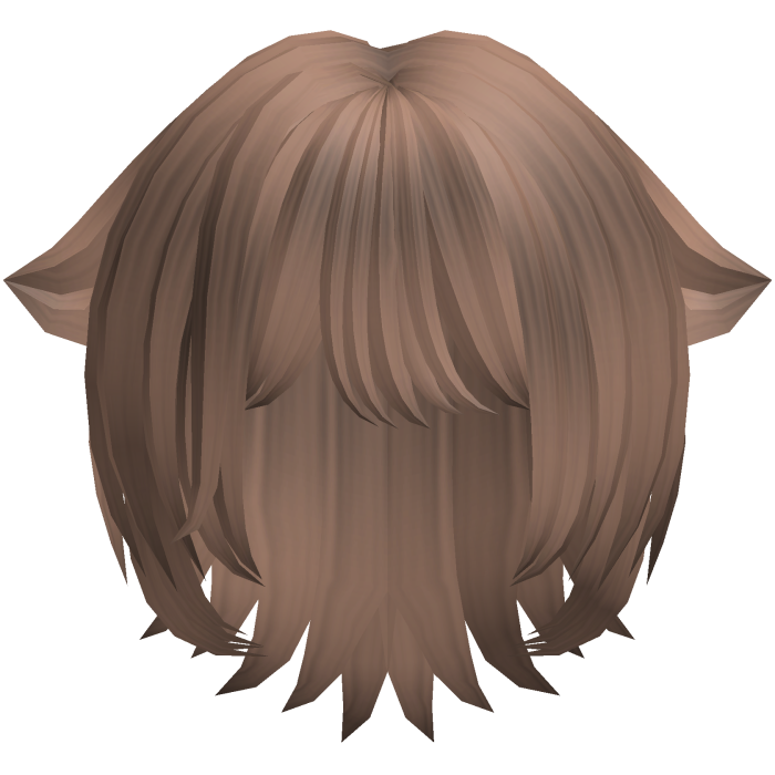 cute short anime cat girl hair in light brown