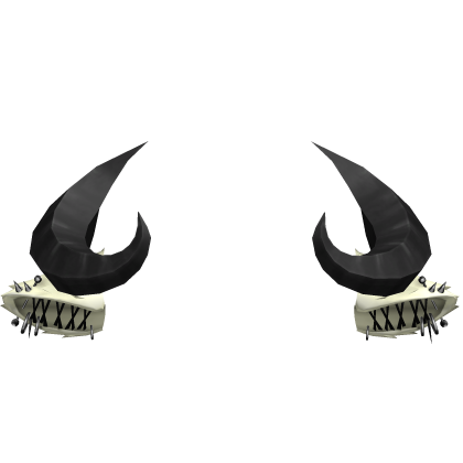 Black Gothic Goat Sheep Horns Yellow Pierced Ears Roblox item