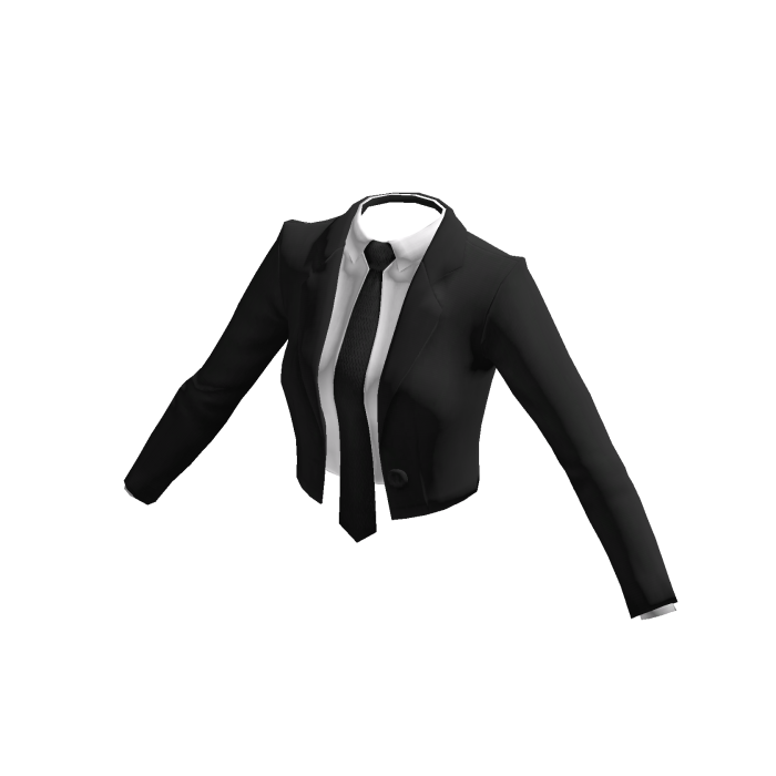 Y2K Black Cropped Suit Blazer w/ Tie Formal