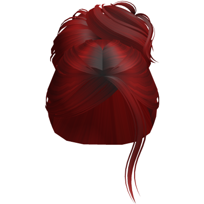 Sleek High Bun Parted Bangs (Red) 