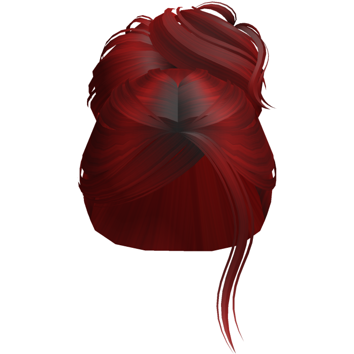 Sleek High Bun Parted Bangs (Red) 