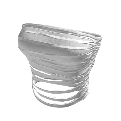 White Ripped Cropped Tube Top