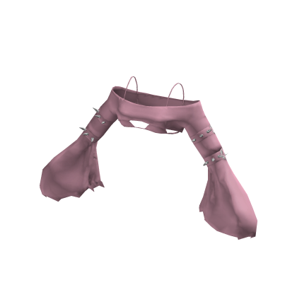 Spiked Off‑Shoulder Bell Sleeve Top Pink [JEYS]