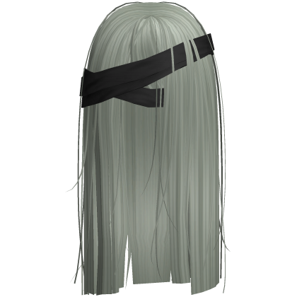 Horror Green Hair w Black Face Bandages Roblox item
