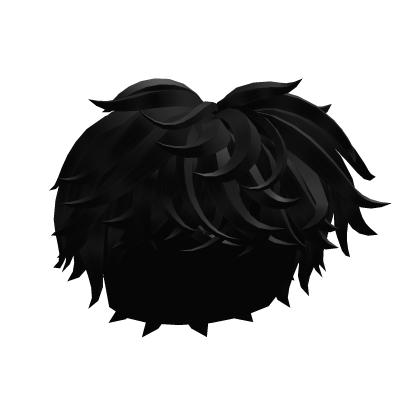 Fluffy Black Messy Hair Roblox item
