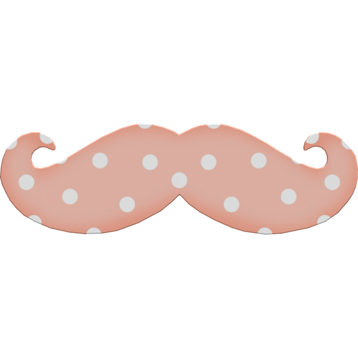 Cute Orange Pastel Trendy Polka Dot Mustache