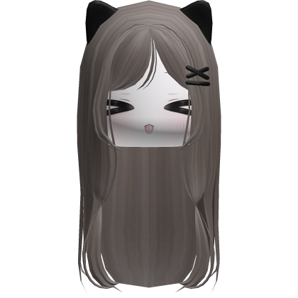 cute chibi neko ash hair moe face