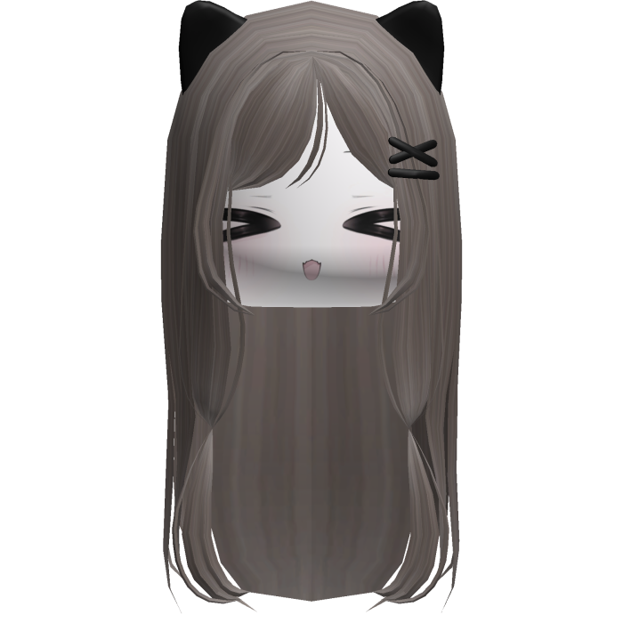 cute chibi neko ash hair moe face