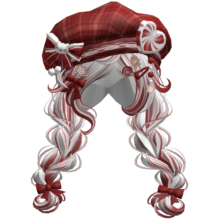 ♡ Christmas Preppy Holiday Braids (White & Red)