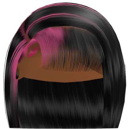 𝓭 Side Part Bob w/ Bangs (Black/Pink)
