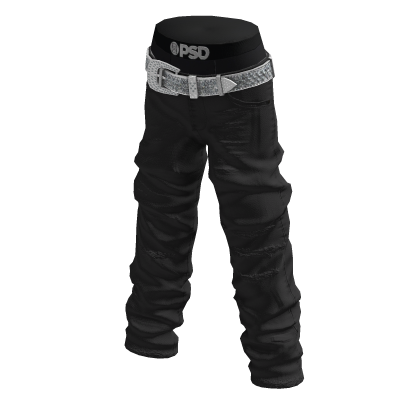 Gangster Skinny Jeans w Swarovski Belt