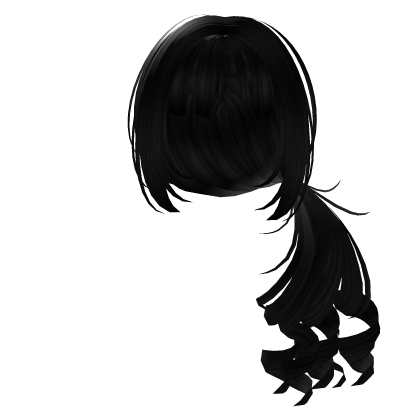 One Sided Curly Bangs Hair Black Roblox item